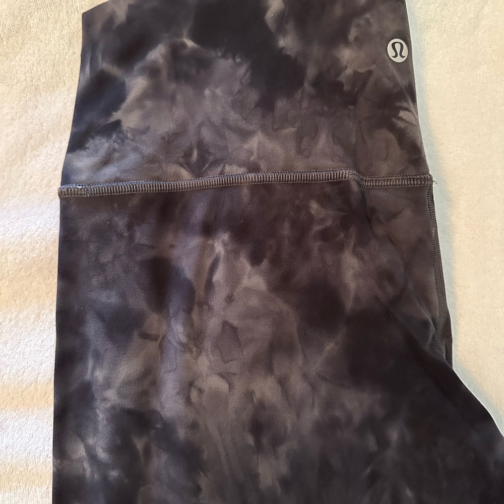 Lululemon Align Black Tie-Dye Leggings - Size 12 - high Rise 25”